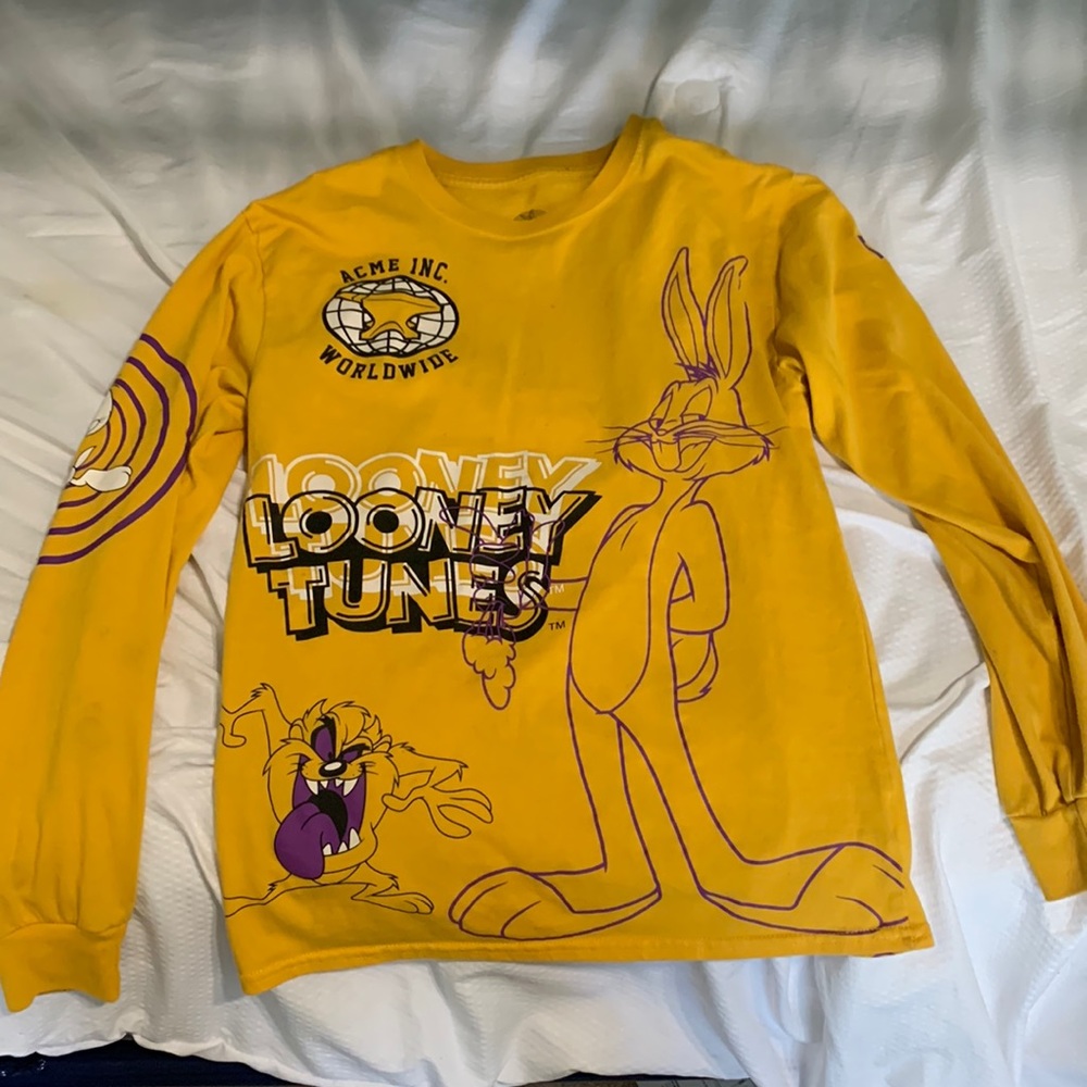 Yellow Looney Tunes Long Sleeve Tee